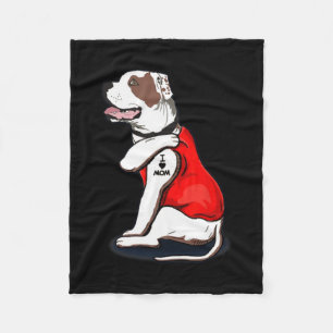 American-bulldog Hund Ich Liebe Mama Tattoo  Fleecedecke