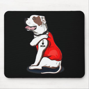 American-Bulldog Hund Ich Liebe Mama Tattoo  Mousepad