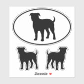 American Bulldog Hund Silhouetten Vinyl Sticker Se (Blatt)