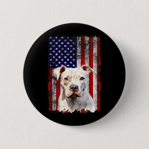 American Bulldog Hundeliebhaber Flagge 4. Juli Button