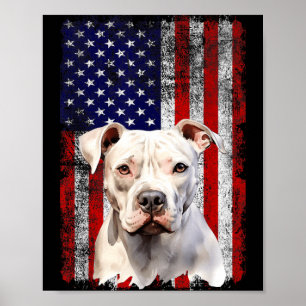 American Bulldog Hundeliebhaber Flagge 4. Juli Poster