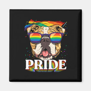 American Bulldog Lgbtq Rainbow Flag Pride Month Do Magnet