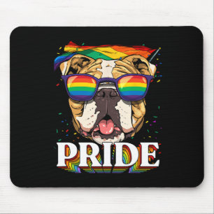 American Bulldog Lgbtq Rainbow Flag Pride Month Do Mousepad
