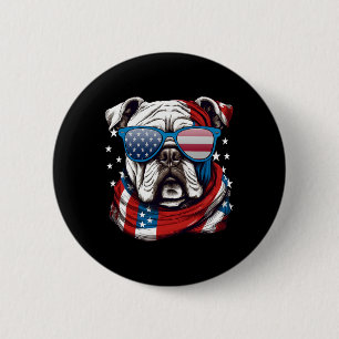 American Bulldog Patriotic 4. Juli Hundeliebhaber Button