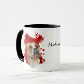 American Bulldog Red Abstrakt Background Tasse (Vorderseite Links)