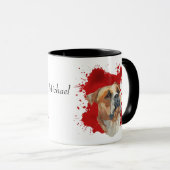 American Bulldog Red Abstrakt Background Tasse (VorderseiteRechts)