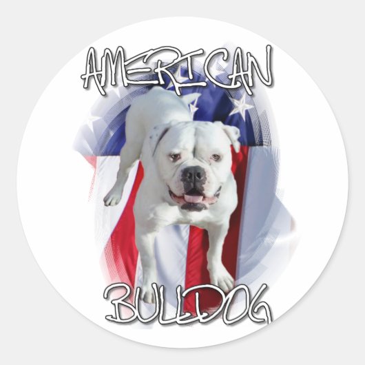 American Bulldog Runder Aufkleber (Vorderseite)