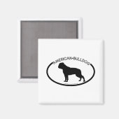 American Bulldog Silhouette Black Magnet (Vorderseite/Rückseite)