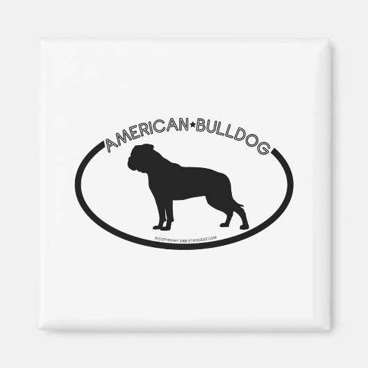 American Bulldog Silhouette Black Magnet (Vorne)
