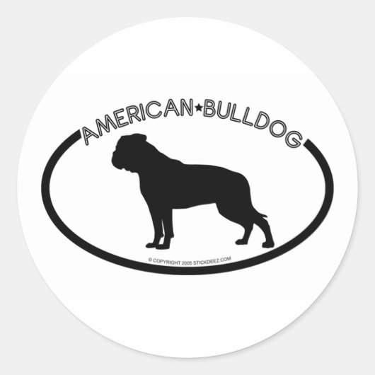 American Bulldog Silhouette Black Sticker (Vorderseite)