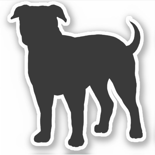 American Bulldog Silhouette Cool Dog Rasse Vinyl Aufkleber (Vorderseite)
