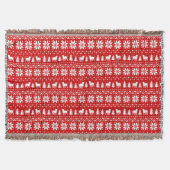 American Bulldog Silhouetten Christmas Pattern Red Decke (Vorderseite)