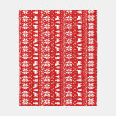 American Bulldog Silhouetten Christmas Pattern Red Fleecedecke (Vorderseite)