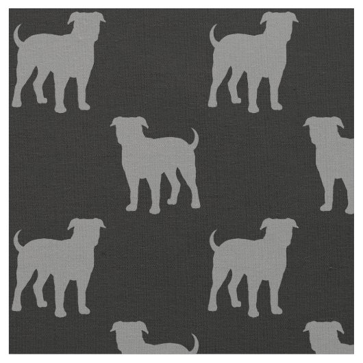 American Bulldog Silhouetten Pattern Coole Hunde Stoff (Nahaufnahme)