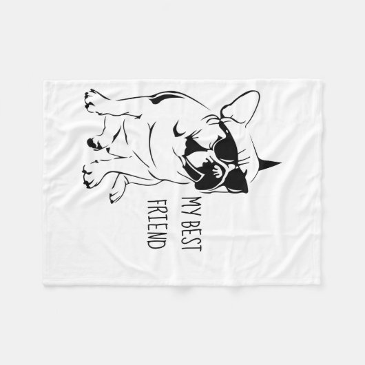 AMERICAN BULLDOG SKETCH FLEECEDECKE (Vorderseite (Horizontal))