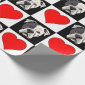 American Bulldog und Heart Pattern Dog Lover Gesch Geschenkpapier (Ecke)