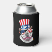 American Bulldog USA Flag Hat Glasses 4. Juli Dosenkühler (Kanne Rückseite)