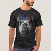 American Bulldogs Liebe American Flag Dog T-Shirt (Vorderseite)
