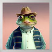 American Bullfrog Hipster Poster (Vorne)
