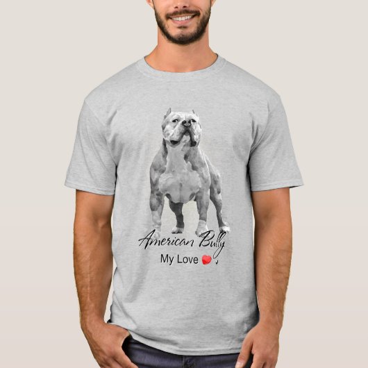 American Bully Abbildung mit Inschrift T-Shirt (Vorderseite)