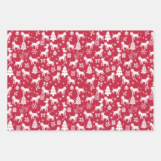 American Bully Christmas Geschenkpapier Set (Vorderseite 2)