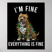 American Bully Christmas I'm Fine Everything Is Fi Poster (Vorne)