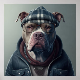 American Bully Hipster Doster Poster