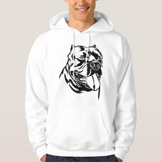 American Bully Hund, schwarze Silhouette Hoody (Vorderseite)