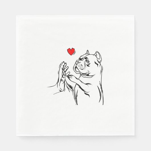 American Bully Liebe Niedlich Pitbull Dog Mama Fun Serviette (Vorderseite)