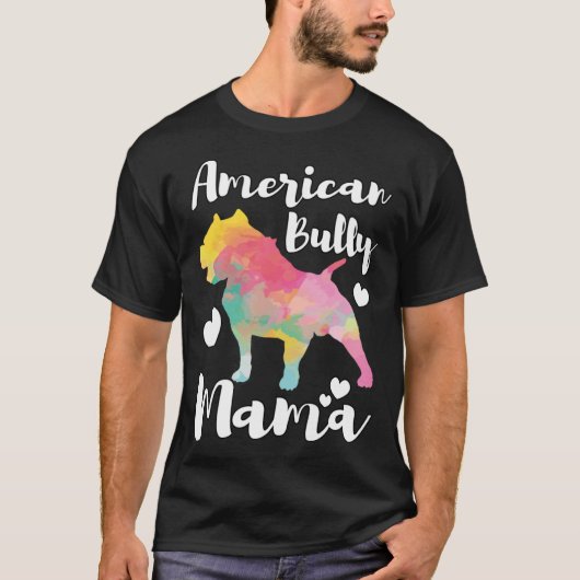 American Bully Mama Bulldog Owner Mom T-Shirt (Vorderseite)