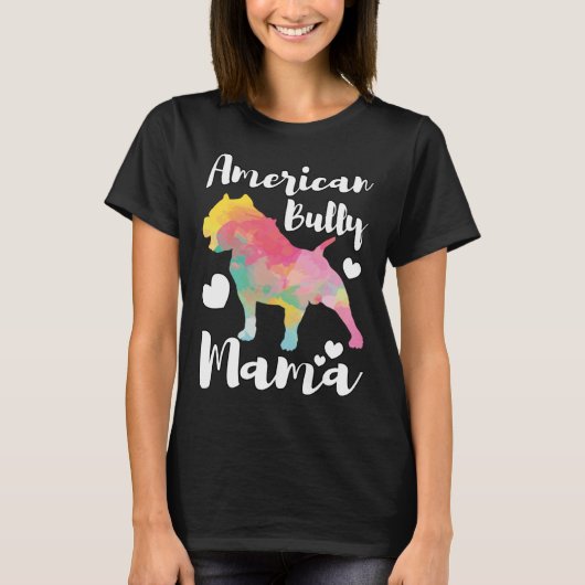 American Bully Mama Bulldog Owner Mom T-Shirt (Vorderseite)