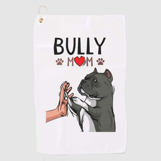American Bully Mama Niedlich Dog Mama Funny Women Golfhandtuch (Vorderseite)