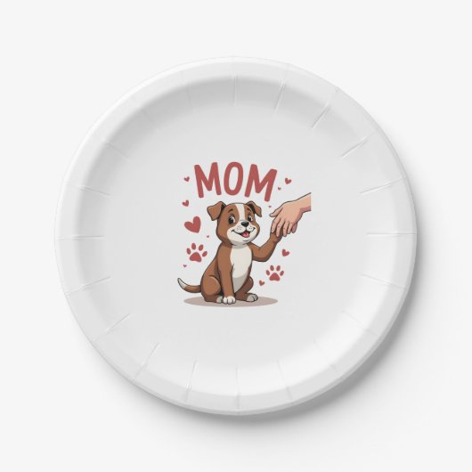 American Bully Mama Niedlich Dog Mama Funny Women Pappteller (Vorderseite)