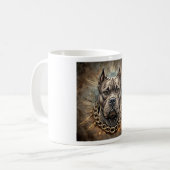 American Bully Pitbull with Gold Chain Kaffeetasse (Vorderseite Links)