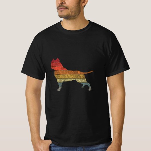 American Bully Sunset Silhouette Geschenkidee T-Shirt (Vorderseite)