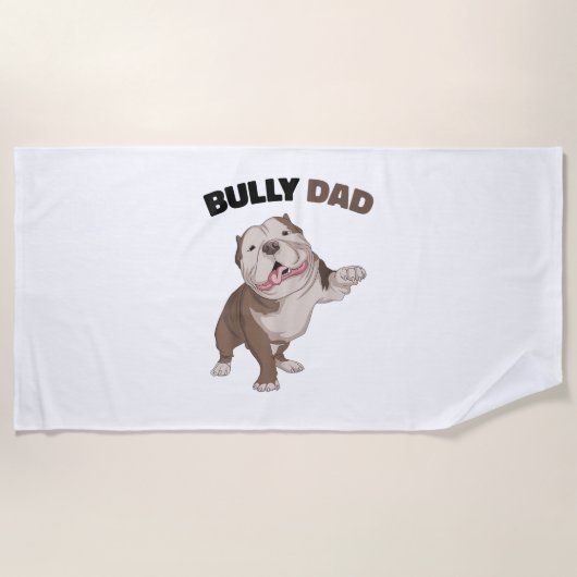 American Bully Vater Dog Eigentümer Vater Funny Me Strandtuch (Vorderseite)