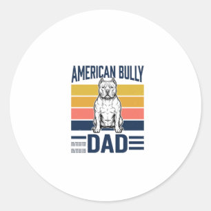 American Bully Vater Vintage Hundeliebhaber-Shirt Runder Aufkleber