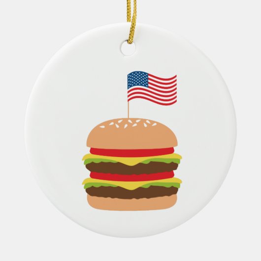 American Burger Keramik Ornament (Vorne)