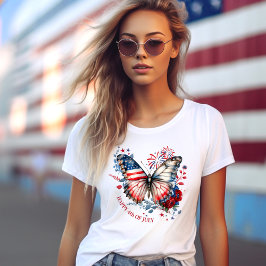 American Butterfly 4. Juli Name Text Patriotic T-Shirt
