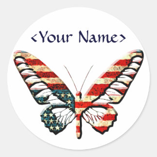 American Butterfly Runder Aufkleber