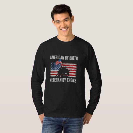 American By birth Veteran By Choice 4th of July Fl T-Shirt (Vorne ganz)