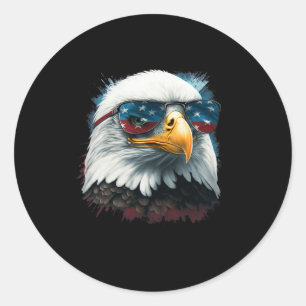 American Byld Eagle Usa Flag Shirt 4. Juli Eag Runder Aufkleber