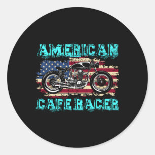 American Café Racer Biker Ns Runder Aufkleber