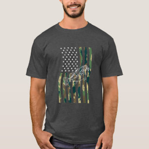 American Camouflage USA Flag Fisherman Bass Fishin T-Shirt