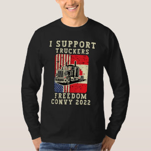American Canada Flag I Support Truckers Freedco T-Shirt