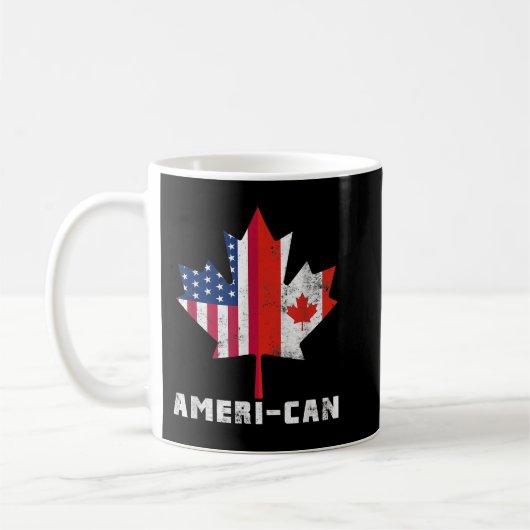 American Canadian Flag America Canada Patriotic Te Kaffeetasse (Links)