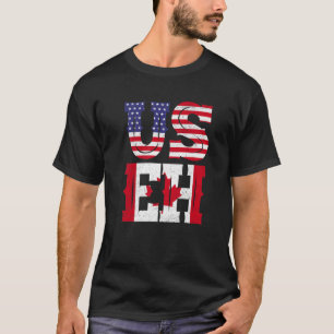 American Canadian Heart Valentinstag USA Flag Ca T-Shirt