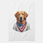 American Canine Golden Retriever Vintage Tee Geschirrtuch (Vertikal)