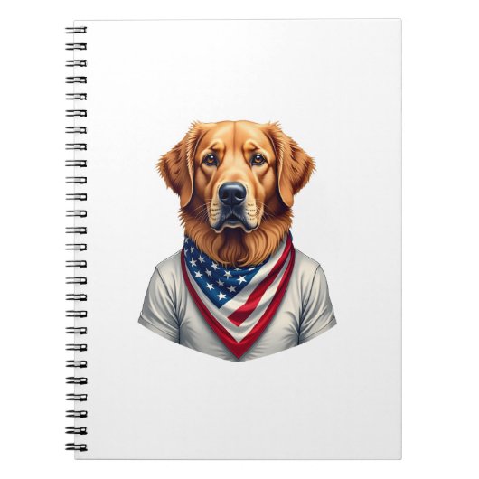 American Canine Golden Retriever Vintage Tee Notizblock (Vorderseite)