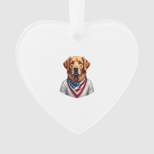 American Canine Golden Retriever Vintage Tee Ornament (Vorderseite)